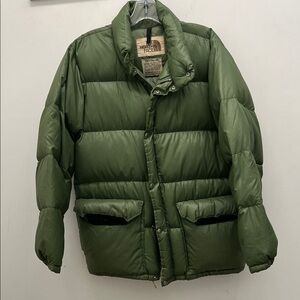 Vintage The North Face Men's Olive Puffer Jacket